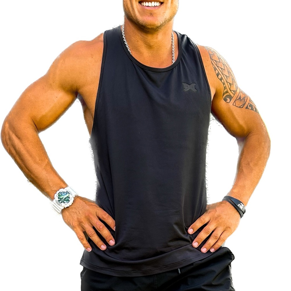 Men’s Black Stretch Exercise Tank Top